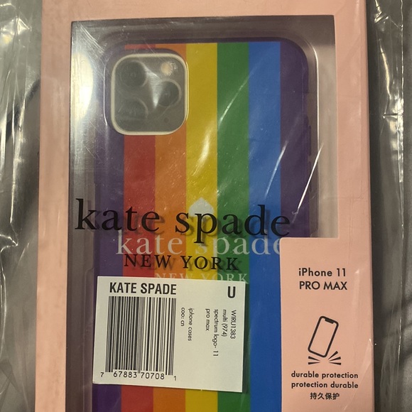 KATE SPADE NEW YORK iPHONE 11-12 PRO MAX RAINBOW LOGO PHONE CASE NEW IN BOX - Picture 4 of 4